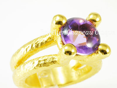 Drachenfels Design Ring Gr.52 gelbgoldplattiert Sweet Dream Amethyst 