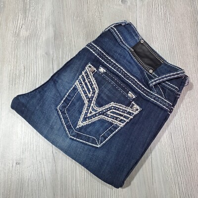 Vigoss Dublin Capri Blue Denim Stretch Jeans Thick Stitch - Size 6 (32x21)