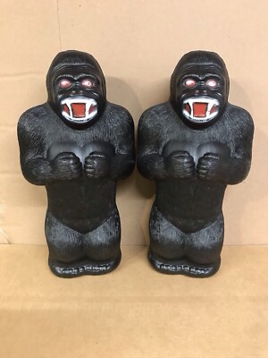 Blow Mold King Kong Gorilla Banks  Plastic Renzy Mold 17  Inches Tall PAIR