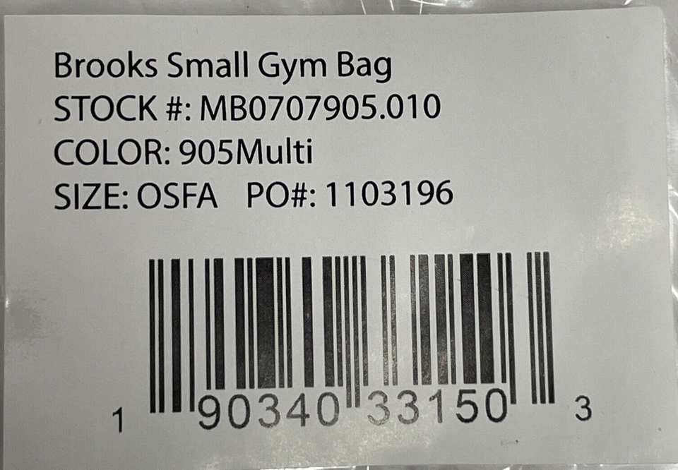 Brooks Small Blue Gym Duffel Bag Zippered Tote Inside Pocket eBay