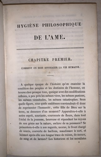 SIGNED, 1860, 1st Ed, P FOISSAC, HYGIENE PHILOSOPHIQUE DE L'AME, LEATHER, FRENCH - Picture 5 of 6