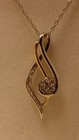 Gold 4 Diamond Necklace (18 Inch) Kay Jewelers Sterling Silver And 10K Yellow