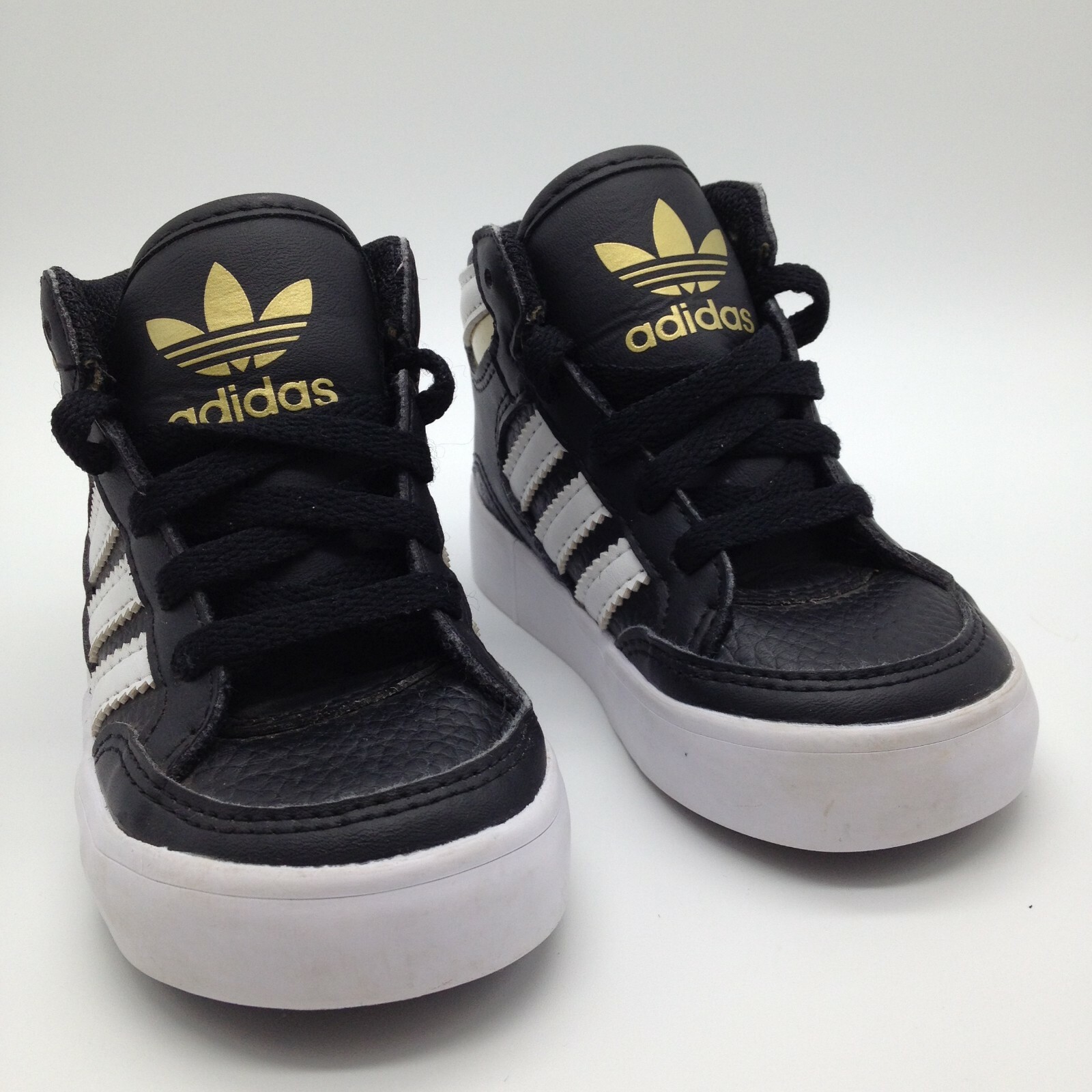 Adidas ORTHOLITE Black Gold Accents Trim Leather Youth 5K Hi Top Sneakers  Shoes | eBay
