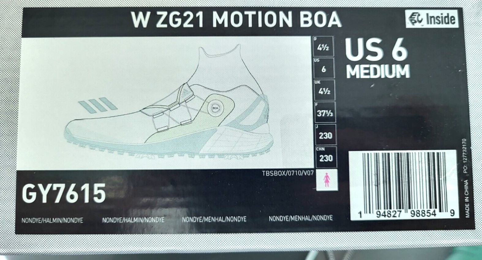 adidas Women's Zg21 Motion Primegreen Boa Mid Cut Golf Shoes 6