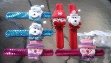 LOT OF 6 CHRISTMAS/HOLIDAY SLAP ON BRACELETS/PARTY FAVORS