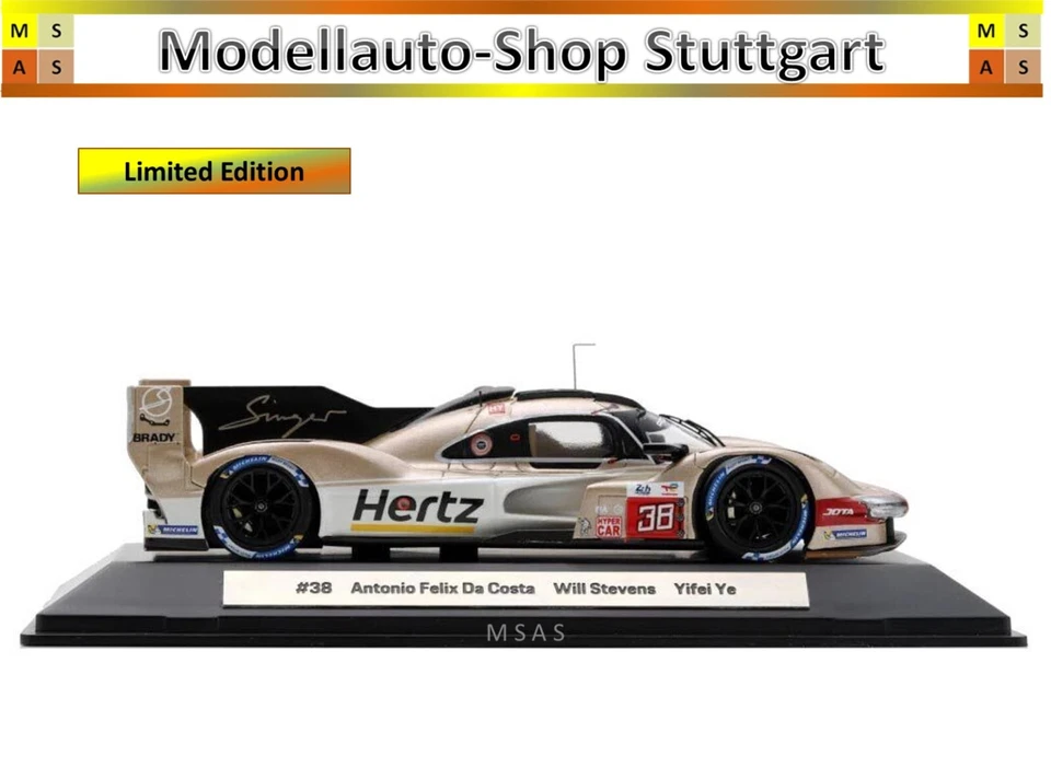 Porsche 963 Hertz Team Jota #38 - Oro/Nero - Edizione Limitata - Spark 1:43 - Immagine 3 di 4
