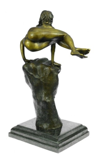 Hand Made Modern Art Nude Abstract Female Bronze Sculpture by Juno Marble Base - Picture 6 of 10