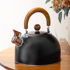 Whistling Stainless Steel Kettle Black Foldable Handle Kitchen Boiling Water Pot