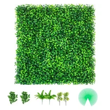 Uimoso Artificial Boxwood Panel Wall Hedge Panel 20PC 20x20" Garden Decor