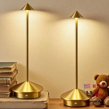 2 Pack Cordless LED Table Lamp, Rechargeable 5200mAH Battery Gold 2 Pack 