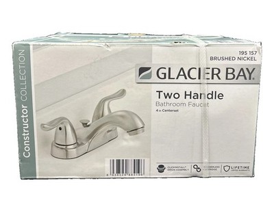 Glacier Bay Constructor 4'' Centerset Double Handle Bath Faucet Brushed Nickel