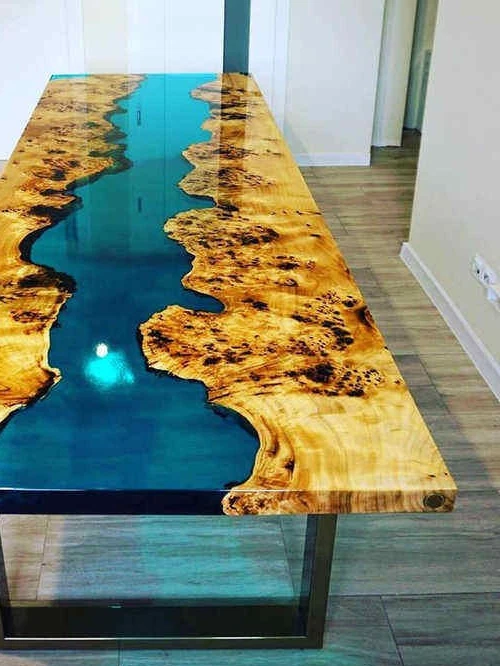 Epoxy Coffee Dining Table for Indoor/ Outdoor Custom Top Handmade Furniture - Image 2 of 4