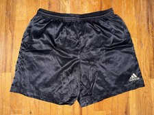 Adidas Nylon Shorts Vintage 80  S LARGE Sprinter Shiny Satin Retro Glanz Genoa