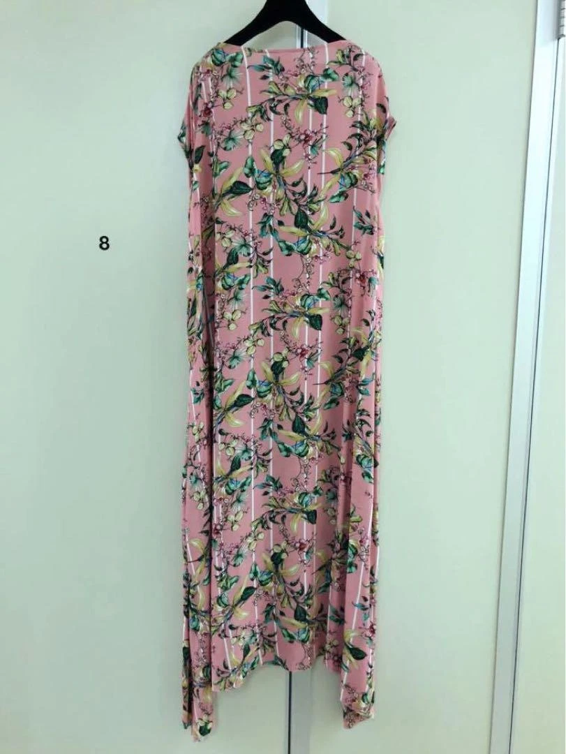 VETEMENTS Abito lungo usatoents Vete rosaeale flore senzahe mani orloia ta