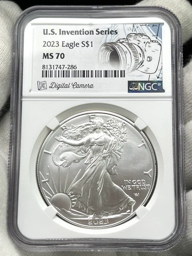 2023 $1 American Silver Eagle NGC MS70 Coin US Invention Series - Digital Camera