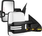 Gloss White Towing Mirrors For 2014-2019 Silverado GMC Sierra 1500 2500HD 3500HD