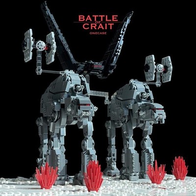 Star Wars Micro Diorama Battle of Crait 2687 Teile AT-AT MOC Bausteine Set