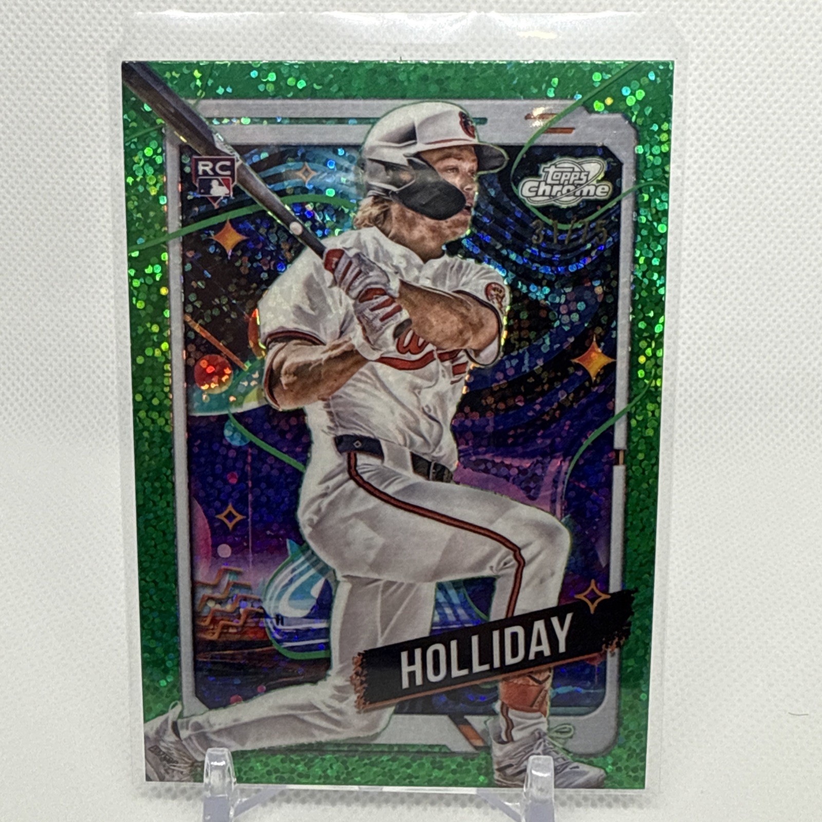 2024 Topps Cosmic Chrome Jackson Holliday Green Space Dust Refr. 31 /75 (RC)