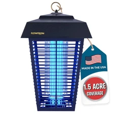 Flowtron Bug Zapper, Mosquito Zapper 1.5 Acre of Coverage, 80W Bulb, 5600V Grid