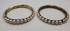 Vintage Faux Pearl Wired Bracelet Gold tone Bangle — photo 8