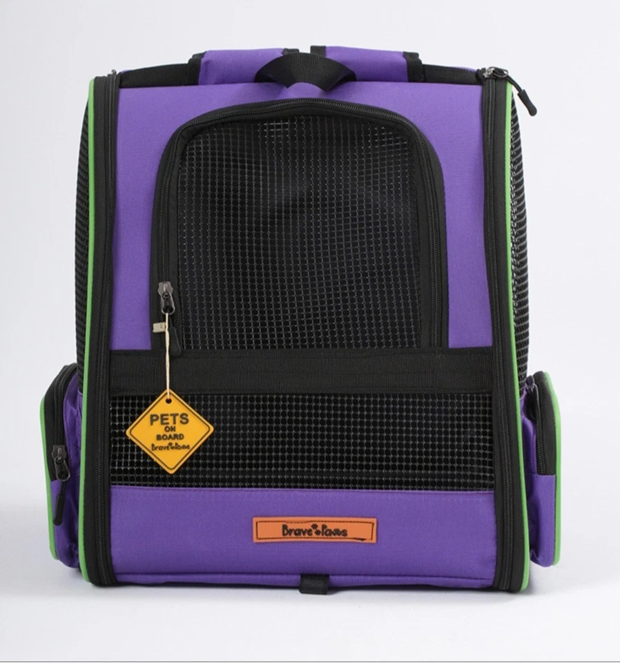 Faltbare Transporttasche, Rucksack für Katzen & kleine Hunde – mit Netz & Griff - Bild 3 von 3