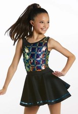 Dance Costume XL Child Gold Weissman 16239 Jazz Tap Clogging Musical Sequin