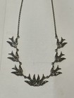 Sterling Silver Bird 15” Necklace with Inlayed Marcasite =11.37grams