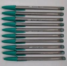 Bic Cristal Xtra Bold Teal Ballpoint Pens 1.6mm Brand New Lot of 10