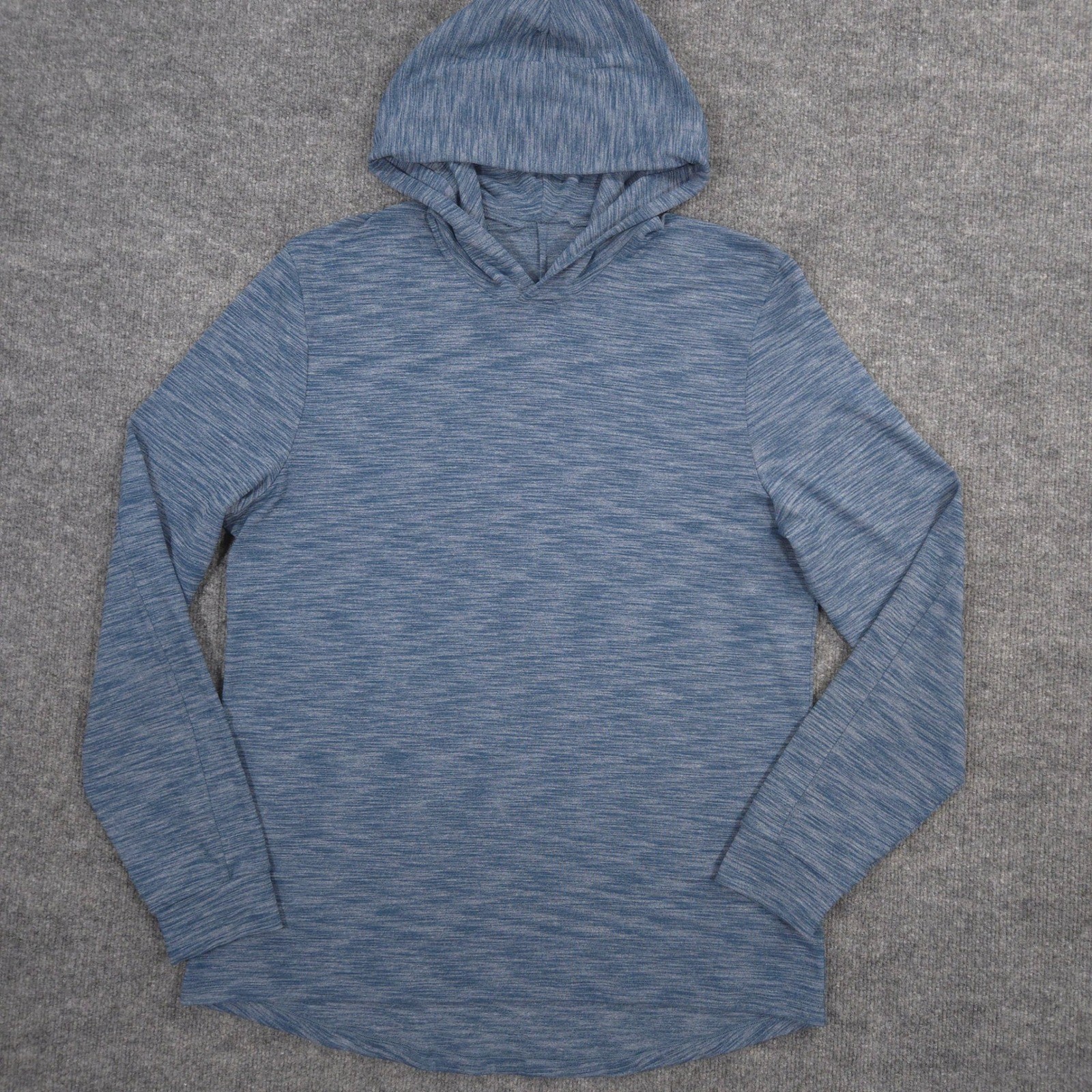 Lululemon Pulse Slub Hoodie Mens L Blue Lightweight Rulu Performance Pullover
