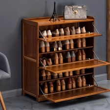 XL-Large Wooden Shoe Rack Storage Cabinet 5 Tier 3 Doors Cupboard Unit Organiser