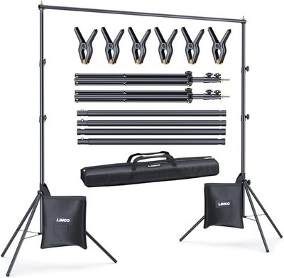 Backdrop Stand for Parties Kit 10X7 Ft Adjustable Back Drop Photography Studio P