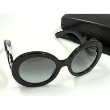 PRADA Eyewear Baroque Sunglasses SPR27N Black Plastic Women's Excellent Conditi