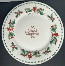 Vintage 1995 “A Cup Of Christmas Tea” Bone China Plate - Waldman House Press Inc