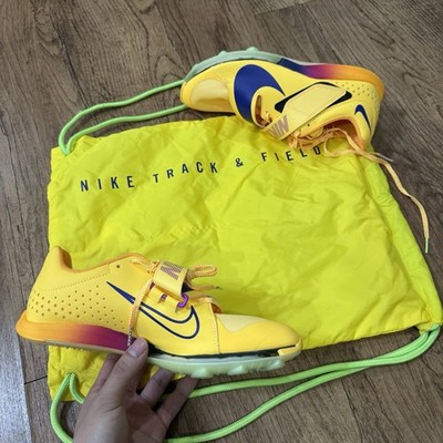 Nike Track & Field Shoes Mens Size 8 Yellow High Jump Racing Spikes FZ9326-800