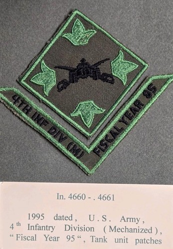4th Infantry Division "MECHANIZED" Tank Unit Tab & Patch Set (268)