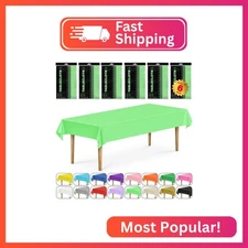 DecorRack 6 Rectangular Tablecloths BPA-Free Plastic, 54 x 108 inch, Dining Tabl