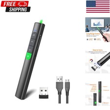 Wireless Presentation Clicker Rechargeable Green Laser Pointer PPT Remote
