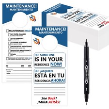 300 PCS Bilingual Maintenance Door Hanger Tag 3.6x7.8 Blue Blank English Spanish