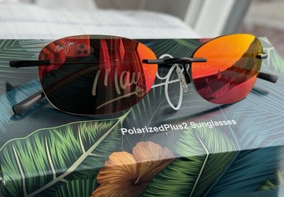【たけ】Maui Jim サングラス ケース付き Maui Jim Aki Aki MJ 333 2M Rimless Sunglasses + Hawaii Lava