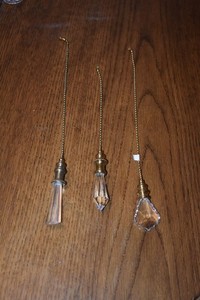 3 Swarovski Crystal Pull Chains - Lights / Fans