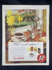Magazine Ad* - 1948 - A & P Coffee - "Posies"  by Royal Crown Derby