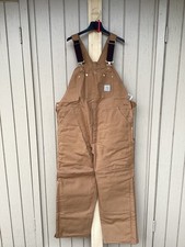 Vintage NOS Carhartt Duck Bib Overall Quilt Lined-42 X 30 R02 BRN-USA Made