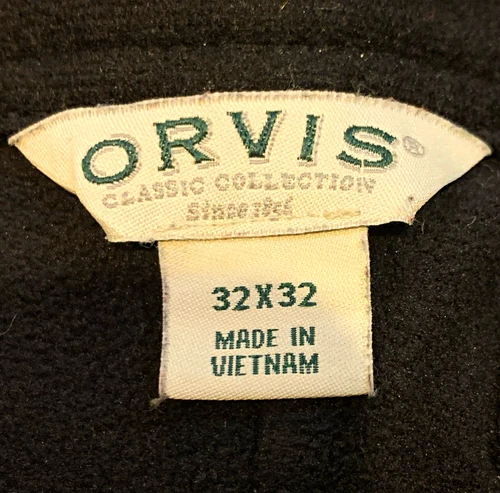 Orvis Men's Black Fleece Lined Pants 32x32 - product listing photo