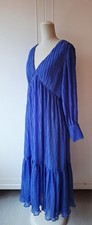 ZARA Beautiful Cornflower Blue Maxi Dress Long Sleeve Size XS