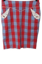 BLUTGESCHWISTER Minirock Damen Rock Gr. DE 36 rot-blau Elegant