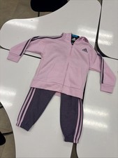 ADIDAS GIRLS 2 PIECE HOODIE/JOGGER SET PINK/PURPLE 4T NWT