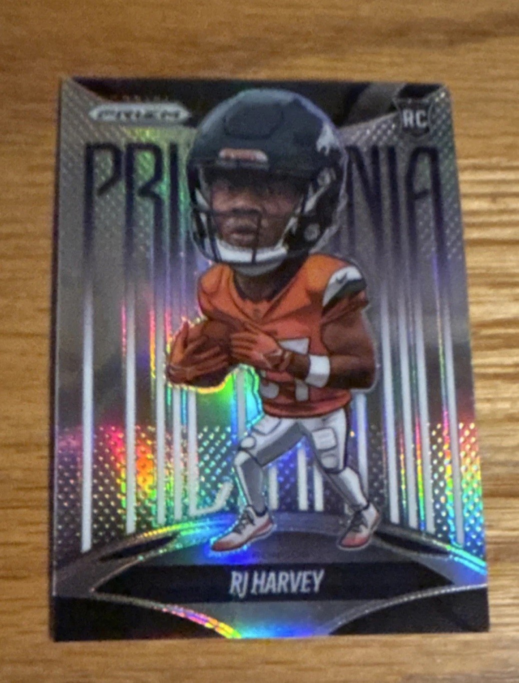 Panini 2025 Prizm Football Prizmania RJ Harvey Denver Broncos Rookie Insert #9