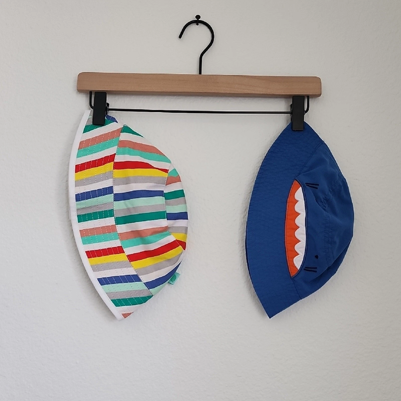 CARTER'S Summer Sun Swim Toddler Hats 12 - 18 Months Old Blue & Striped