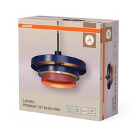 Pendelleuchte Stahl Schwarz Blau Osram E27 Esstisch Ø40 Cm HäNgelampe Esszimmer