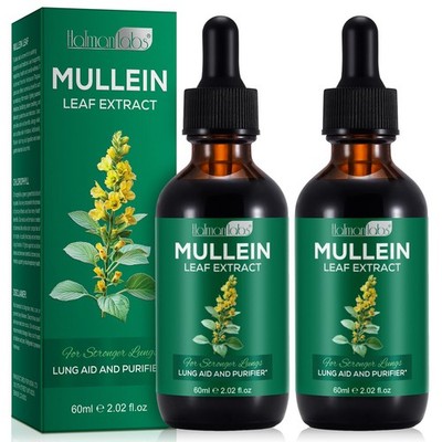 Mullein Leaf Extract Tropfen Königskerze Atemwege Supplement 60ml Liquid 